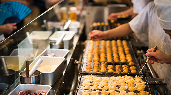 Takoyaki shop at local market