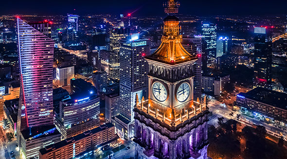 Warsaw by night